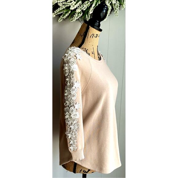 J.CREW Flower Sleeve Knitted Sweater Size S NWT, Retail $128 - Picture 3 of 9